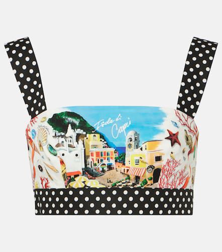 Capri polka-dot printed cotton bra top - Dolce&Gabbana - Modalova