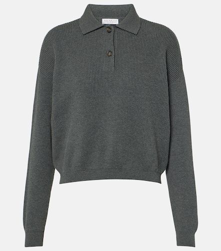 Cotton polo sweater - Brunello Cucinelli - Modalova