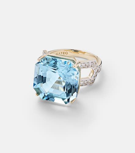 Ring aus 14kt Gelbgold mit Diamanten und Topas - Mateo - Modalova