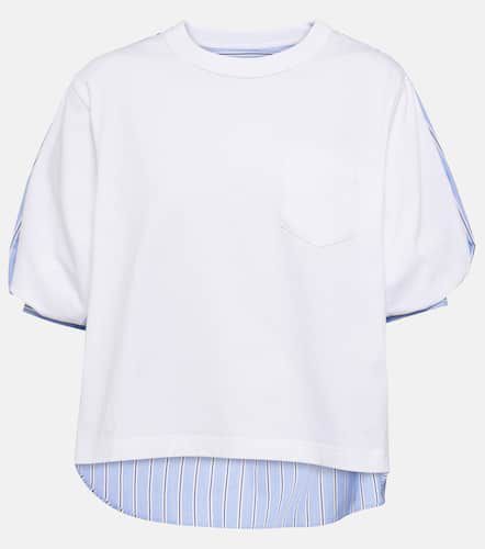 Camiseta de jersey y popelín de algodón - Sacai - Modalova