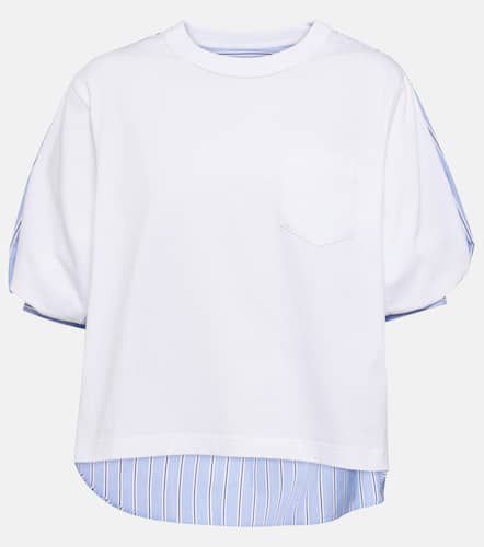 T-Shirt aus Jersey und Baumwollpopeline - Sacai - Modalova