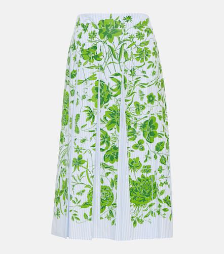 Flowers striped cotton midi skirt - Gucci - Modalova