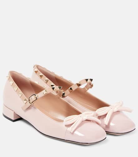 Ballerinas Rockstud Bow aus Leder - Valentino Garavani - Modalova