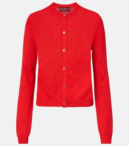 Cárdigan de seda y algodón con GG - Gucci - Modalova