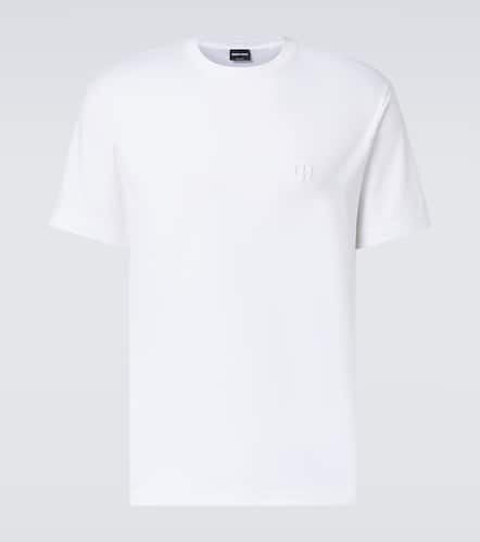 Logo embroidered cotton jersey T-shirt - Giorgio Armani - Modalova