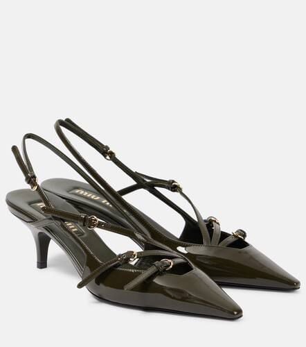 Patent leather slingback pumps - Miu Miu - Modalova