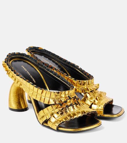 Metallic leather sandals - Dries Van Noten - Modalova