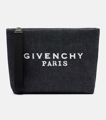 Givenchy Logo cotton denim pouch - Givenchy - Modalova