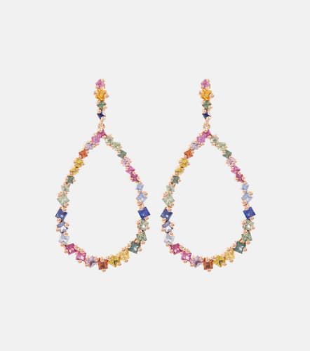 Kt rose gold drop earrings with sapphires - Suzanne Kalan - Modalova