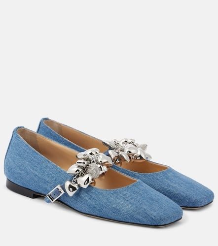 Puffy Heart denim Mary Jane flats - Mach & Mach - Modalova