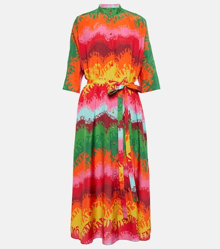 Printed silk and cotton midi dress - Valentino - Modalova