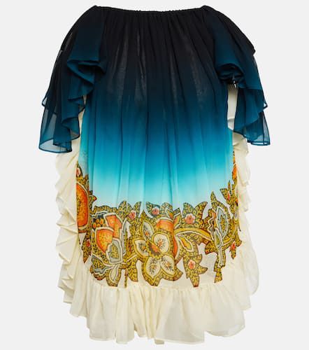 Off-shoulder printed silk minidress - Etro - Modalova