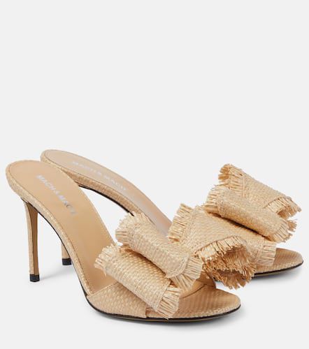 Le Cadeau 95 bow-detail raffia mules - Mach & Mach - Modalova