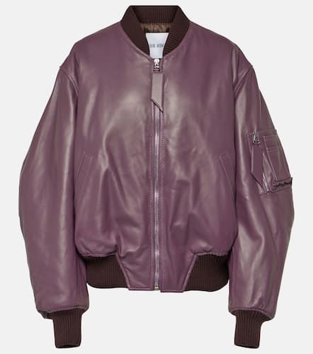 Anja leather bomber jacket - The Attico - Modalova