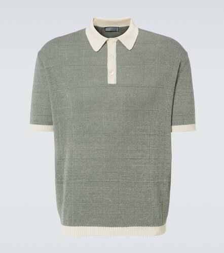 Checked linen and silk polo shirt - Canali - Modalova