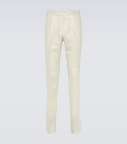 Pantalones tapered de lana, seda y lino - Thom Sweeney - Modalova