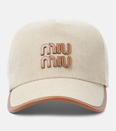 Cappello da baseball in canvas con logo - Miu Miu - Modalova