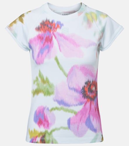 T-shirt en coton mélangé à fleurs - Loewe - Modalova