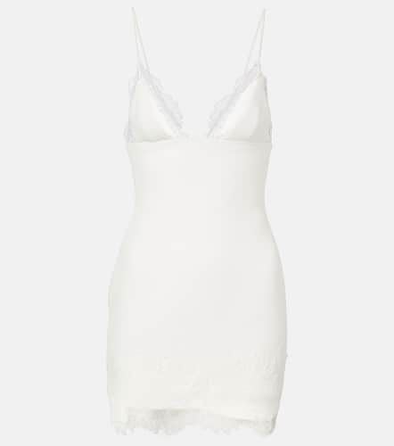 Bridal lace-trimmed minidress - David Koma - Modalova