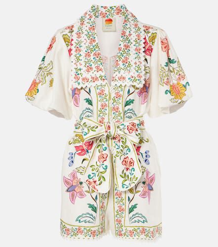 Floral Insects linen-blend romper - Farm Rio - Modalova