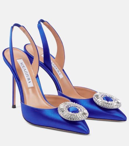 Pumps slingback Crystal Hoop 105 in raso - Aquazzura - Modalova