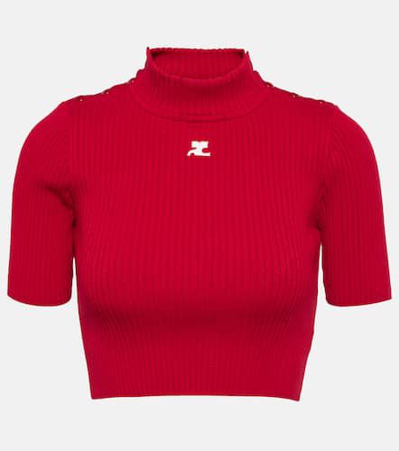CourrÃ¨ges Ribbed-knit cropped sweater - Courreges - Modalova