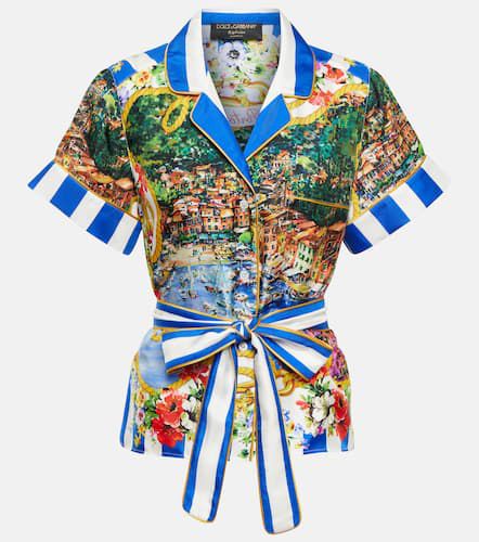 Portofino camisa de seda con cinturón - Dolce&Gabbana - Modalova