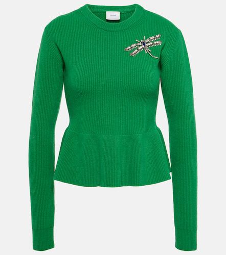 Ribbed-knit peplum wool sweater - Erdem - Modalova