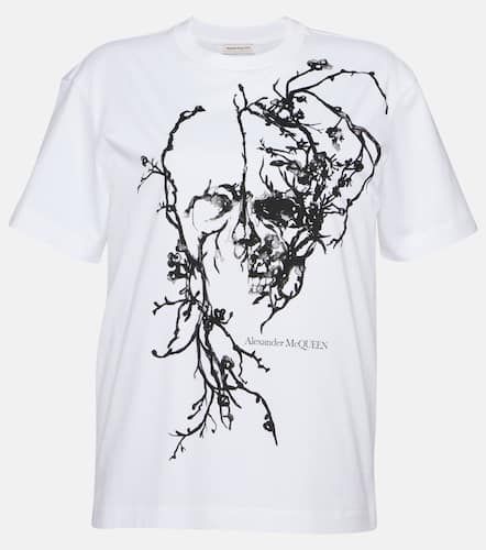 Floral cotton jersey T-shirt - Alexander McQueen - Modalova