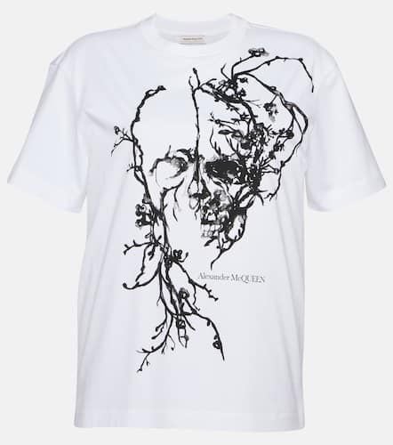 T-shirt in jersey di cotone con stampa - Alexander McQueen - Modalova