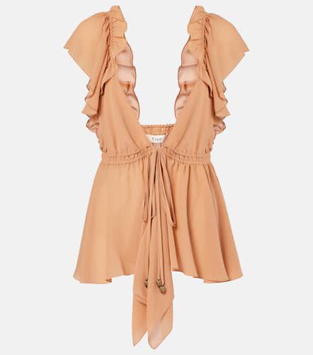 Chloé Ruffled silk chiffon top - Chloe - Modalova