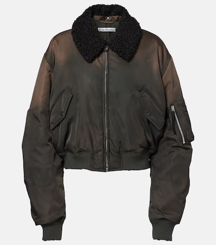 Bomber cropped con pelliccia sintetica - Acne Studios - Modalova