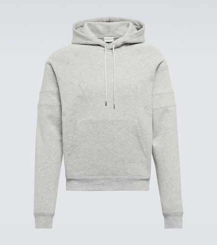 Logo cotton-blend hoodie - Saint Laurent - Modalova