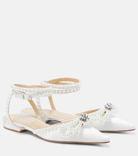 Double Bow embellished satin ballet flats - Mach & Mach - Modalova