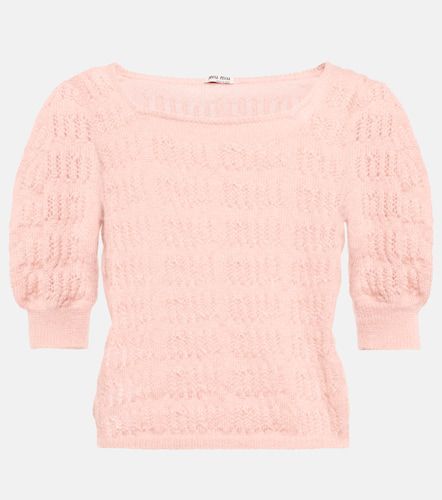 Pointelle knit mohair-blend top - Miu Miu - Modalova