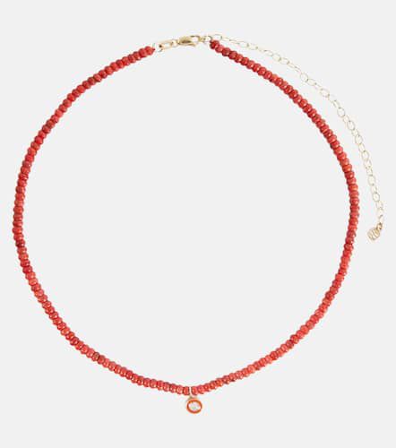 Bamboo coral and 14kt gold charm necklace - Sydney Evan - Modalova