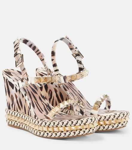 Pyraclou 110 leopard-print satin espadrilles - Christian Louboutin - Modalova