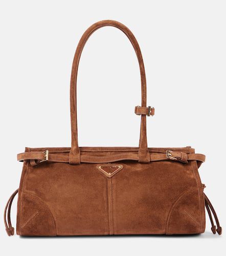 Borsa a spalla Buckle Small in suede - Prada - Modalova