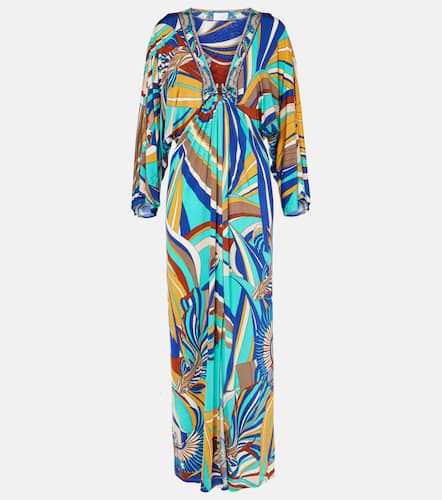 Draped printed jersey maxi dress - Camilla - Modalova