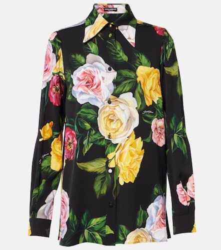 Floral silk-blend charmeuse shirt - Dolce&Gabbana - Modalova