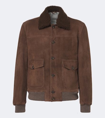 Shearling-lined suede jacket - Eleventy - Modalova