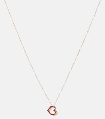 Collar Mini Trio Corazon en oro de 9 ct con diamante - Aliita - Modalova