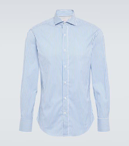 Striped cotton-blend shirt - Brunello Cucinelli - Modalova