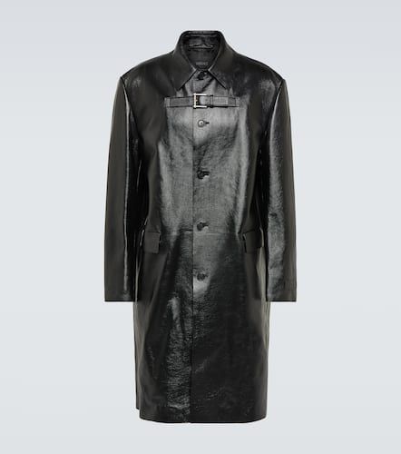 Versace Buckle-detail leather coat - Versace - Modalova