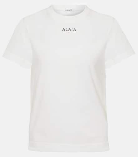 Alaïa T-shirt in jersey di cotone con logo - Alaia - Modalova