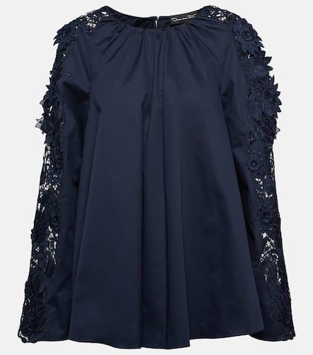 Lace-detail cotton blouse - Oscar de la Renta - Modalova