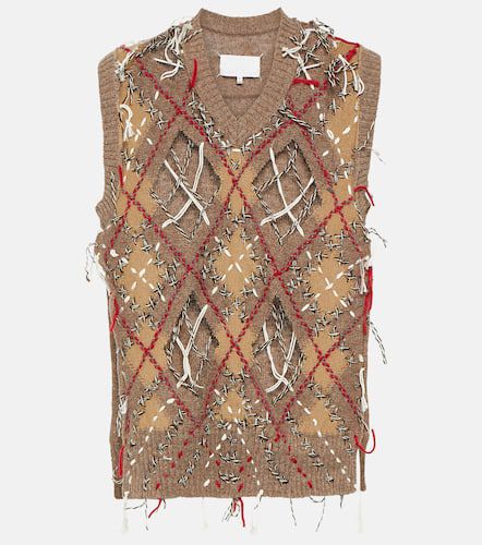 Jacquard wool-blend sweater vest - Maison Margiela - Modalova