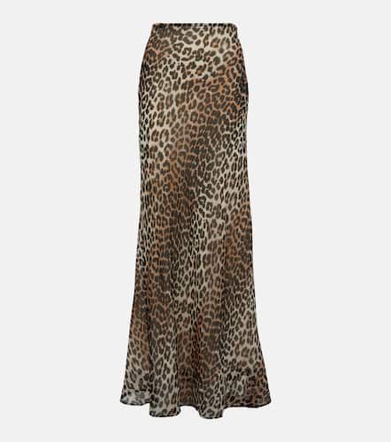 Leopard-print chiffon maxi skirt - Ganni - Modalova