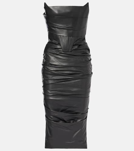 Ruched leather midi dress - Alex Perry - Modalova