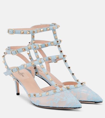 Pumps Rockstud 65 aus Spitze und Leder - Valentino Garavani - Modalova